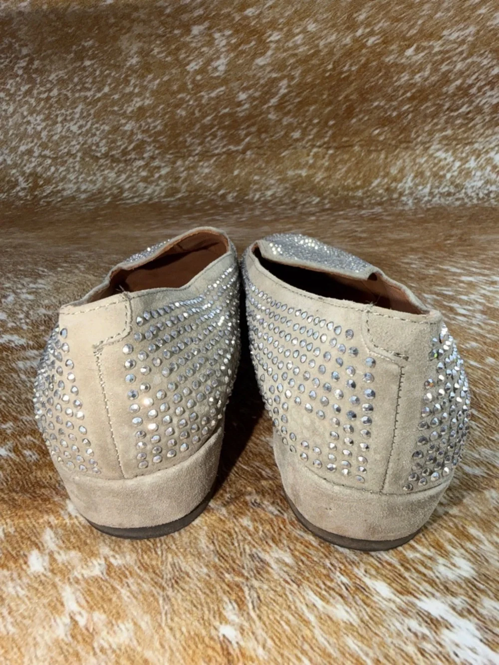L'AMOUR DES PIEDS Correze Rhinestone Studded Wedge Loafers EUC sz 7M
